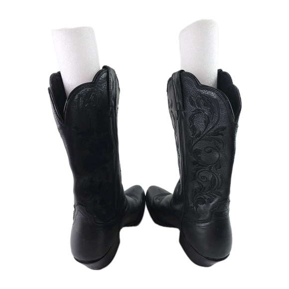 Twisted X Western Boots Womens 8 B Floral Embroidered ROUND TOE Black WWT0031 - Picture 5 of 8